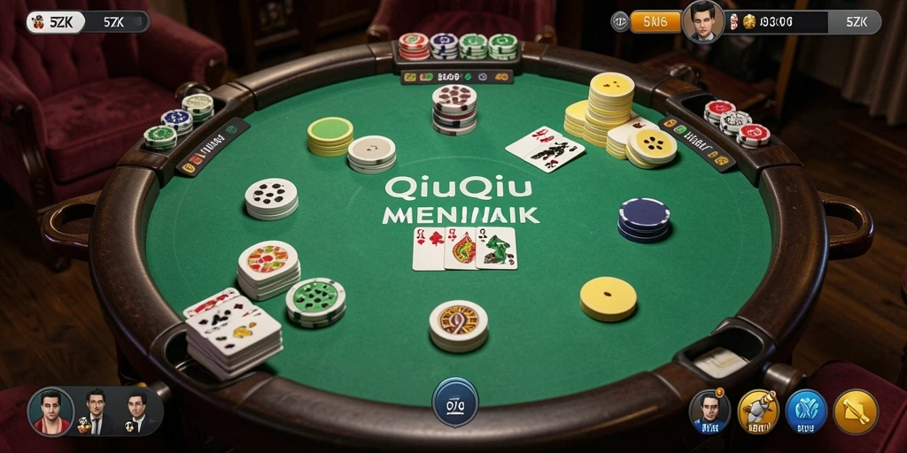 Tangkapan layar gameplay 5ZK yang menegangkan dalam permainan QiuQiu.