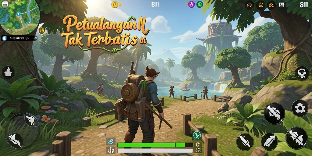 Screenshot gameplay Open World dari 8II yang menampilkan eksplorasi yang mendalam.
