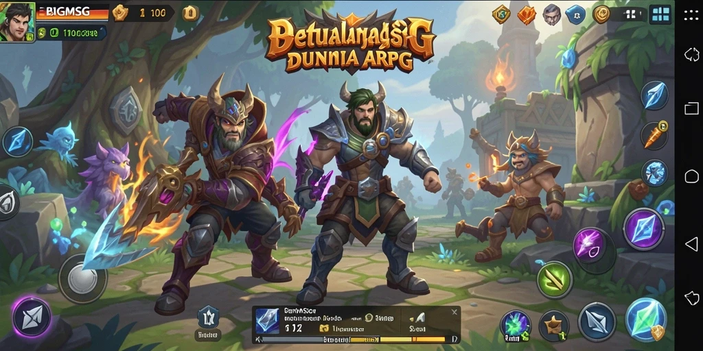 Screenshot menunjukkan pertempuran epik karakter dalam BIGMSG.