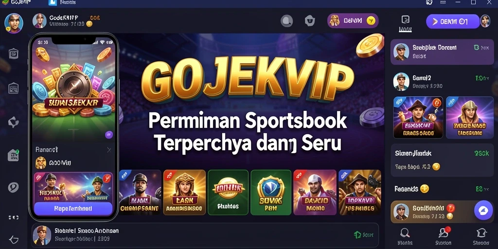Tampilan menarik dari aplikasi GOJEKVIP yang menawarkan berbagai opsi taruhan olahraga.