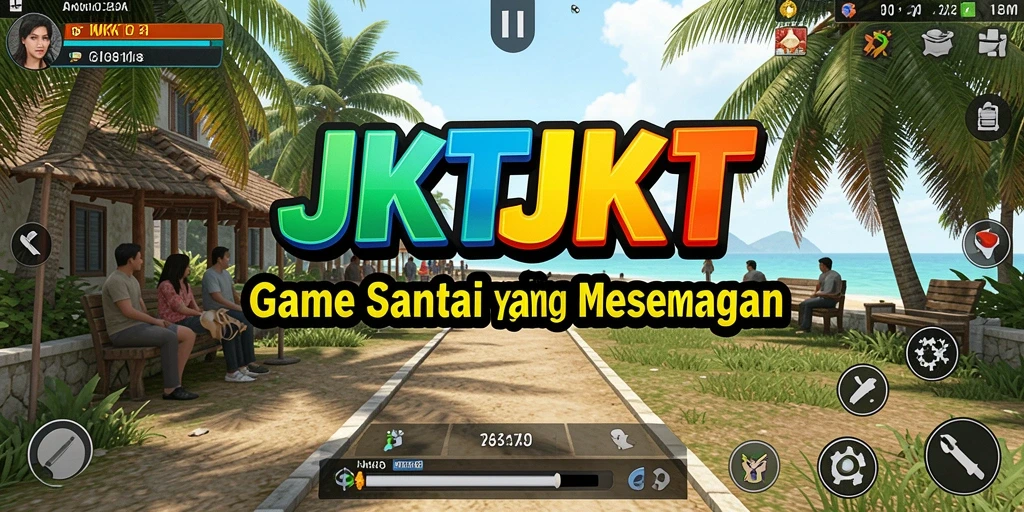 Tampilan gameplay JKTJKT yang ceria dan menarik.