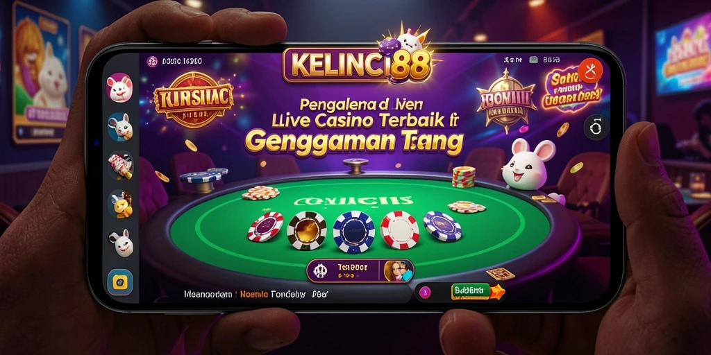 Screenshot gameplay KELINCI88 menampilkan dealer profesional dan meja permainan aktif.