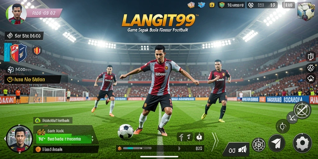 Tampilan gameplay LANGIT99 menampilkan aksi sepak bola yang memukau.