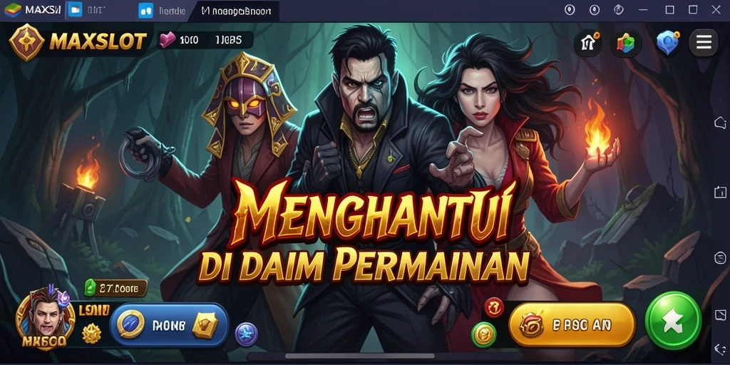 Tampilan gameplay menyeramkan dalam MAXSLOT yang menguji keberanian pemain.