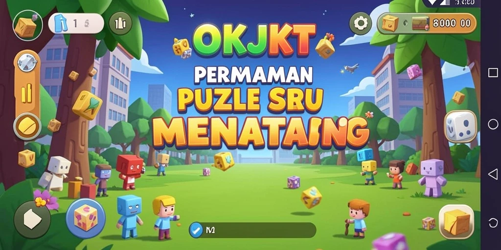Screenshot gameplay OKJKT menampilkan level puzzle yang menantang.