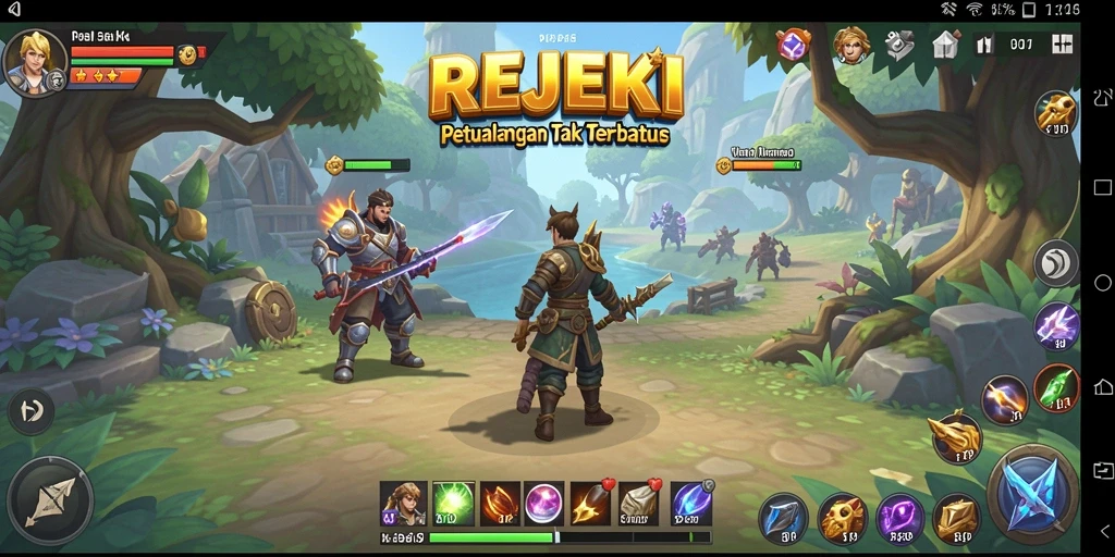 Tampilan gameplay menegangkan dalam dunia RPG REJEKI.