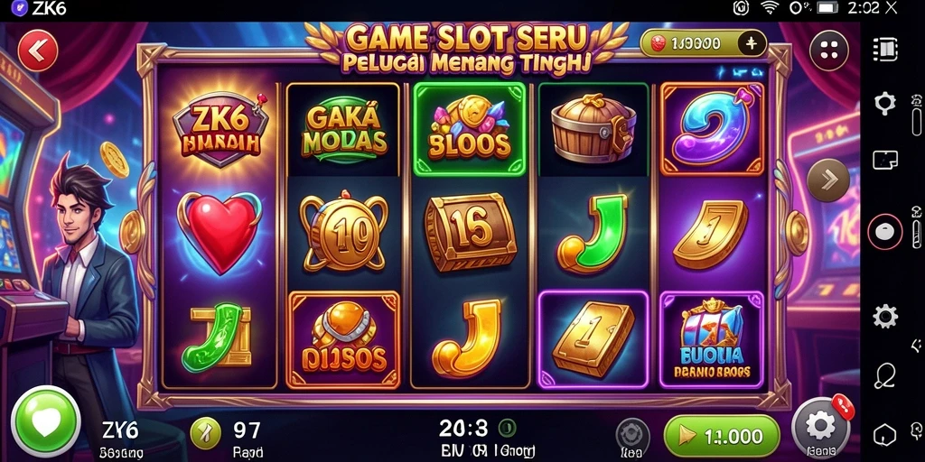 Tampilan gameplay seru dari ZK6 dengan berbagai tema slot.